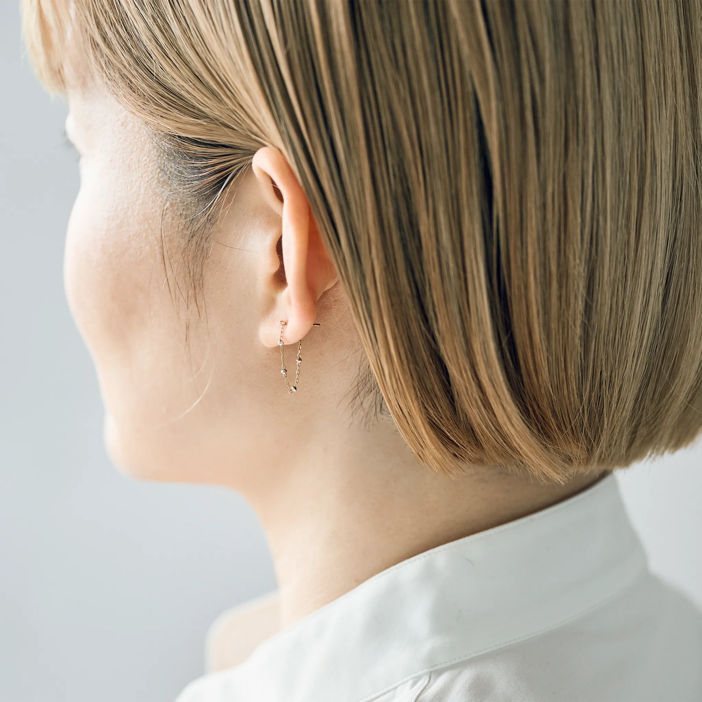 Gold Chain Pierce_siver colored parts