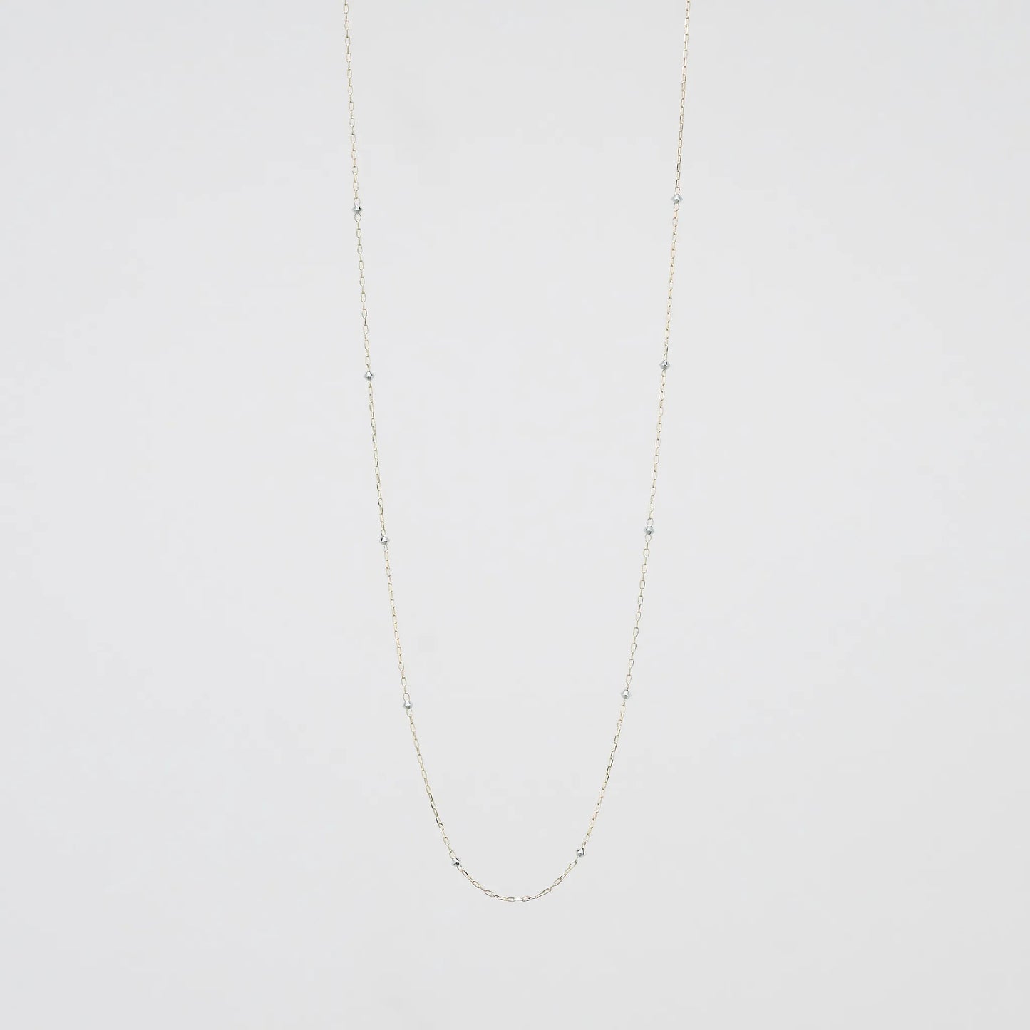 Gold Chain Necklace_silver colored parts(60cm)