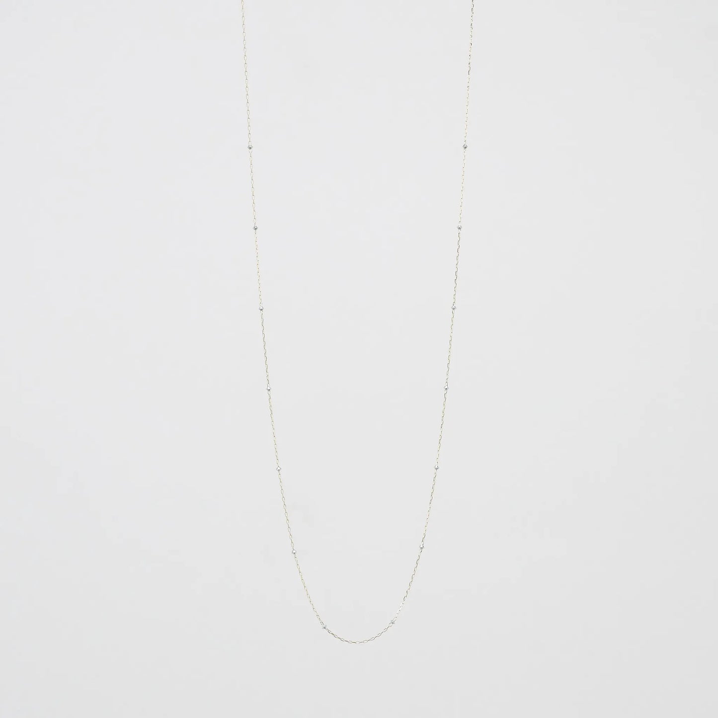 Gold Chain Necklace_silver colored parts(80cm)