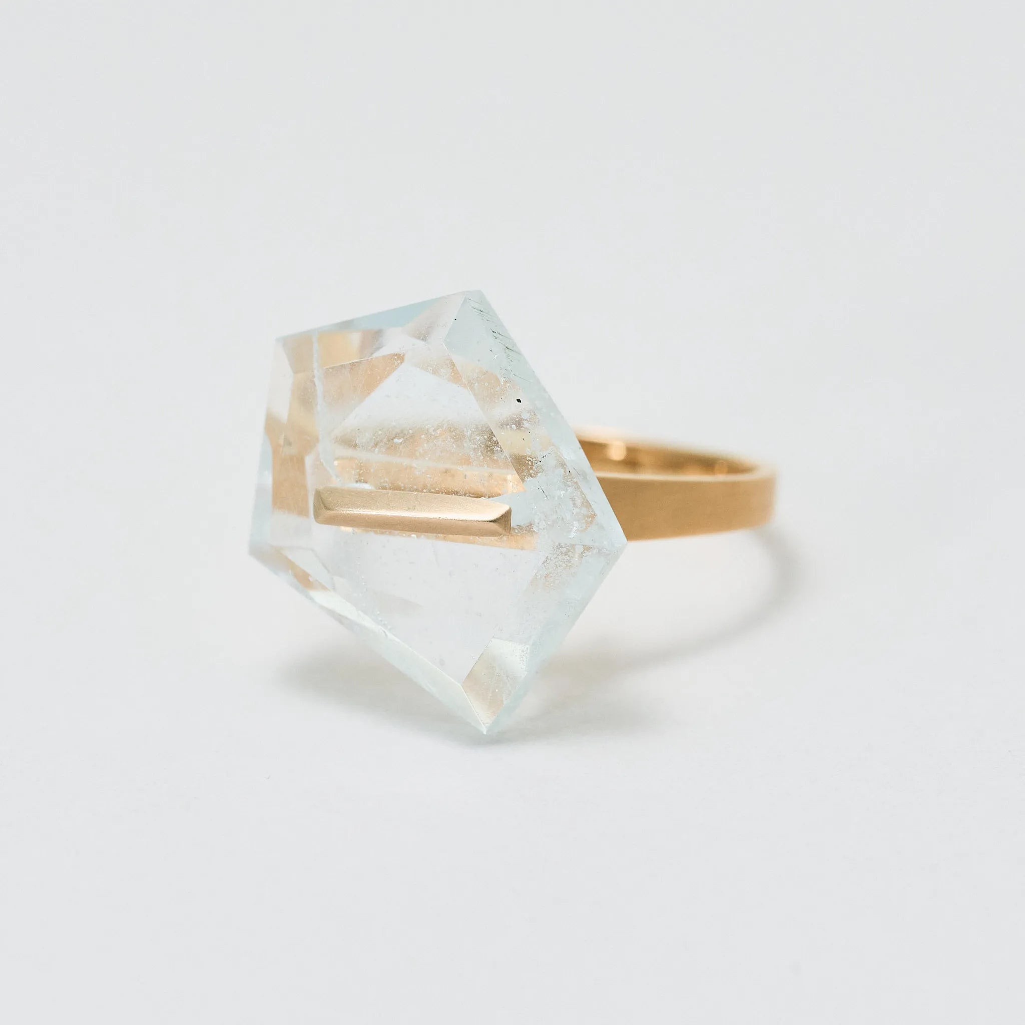 Random Faceted Stone Ring_staple(ブルートパーズ)｜cobaco