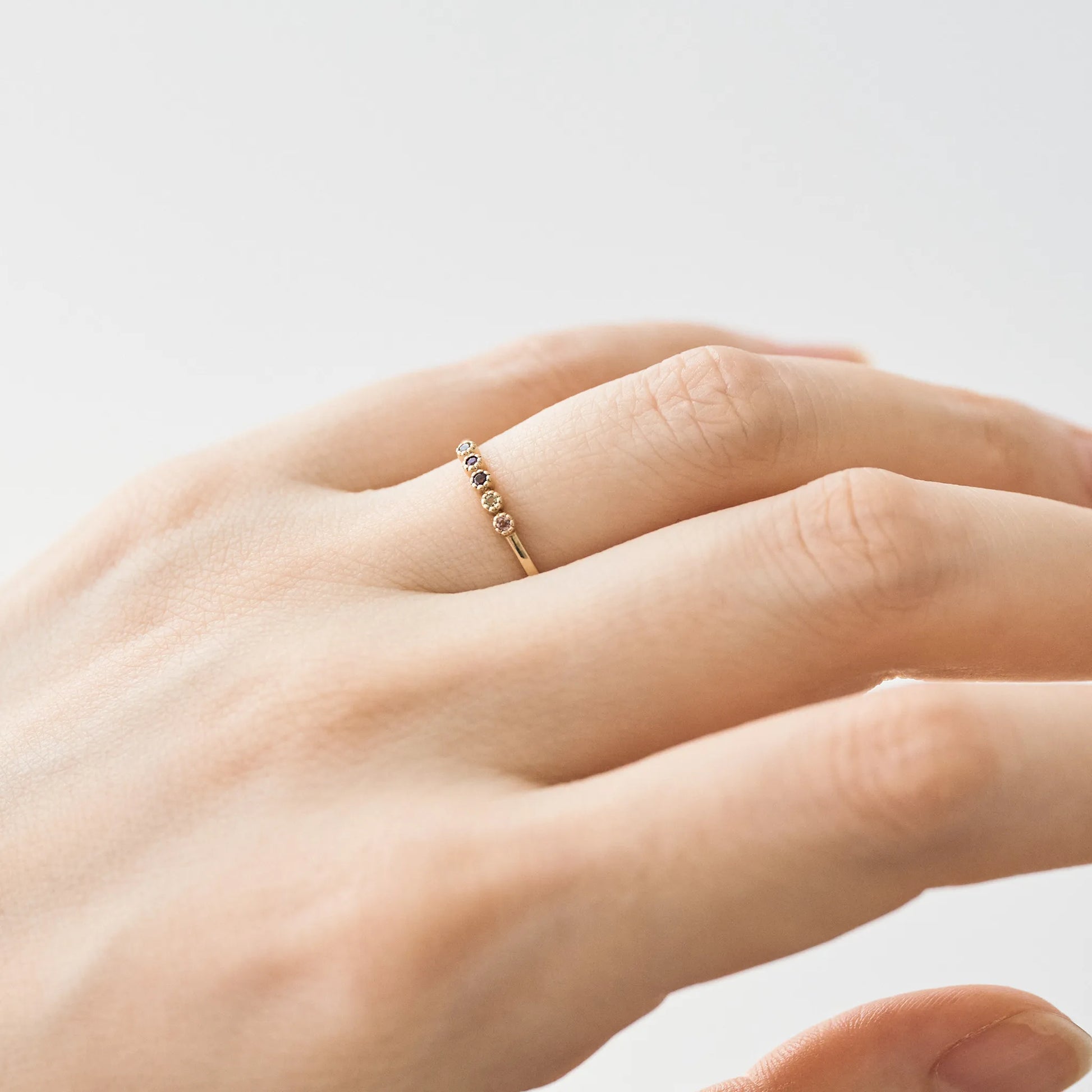 Birthstone Ring_milgrain(5石)|選べる誕生石リング|cobaco Birthstone Ring_milgrain(5石)|選べる誕生石リング|cobaco