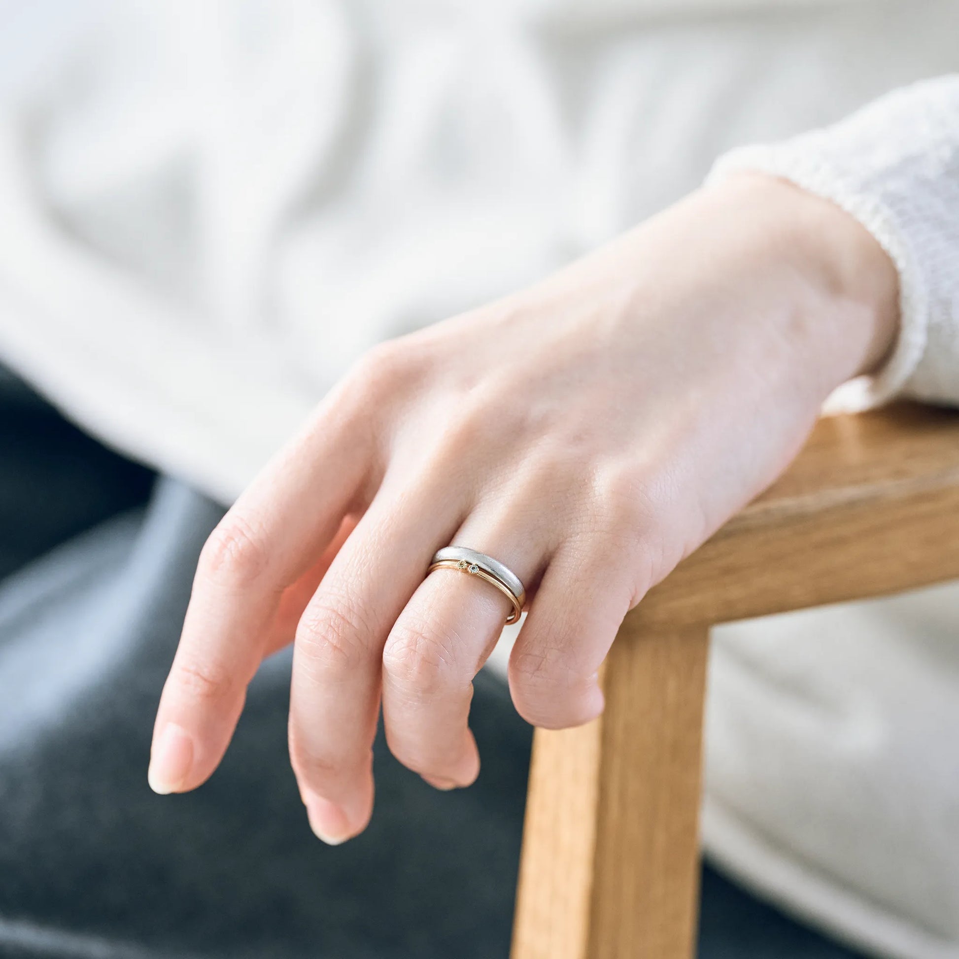 Birthstone Ring_milgrain(2石)|選べる誕生石リング|cobaco Birthstone Ring_milgrain(2石)|選べる誕生石リング|cobaco