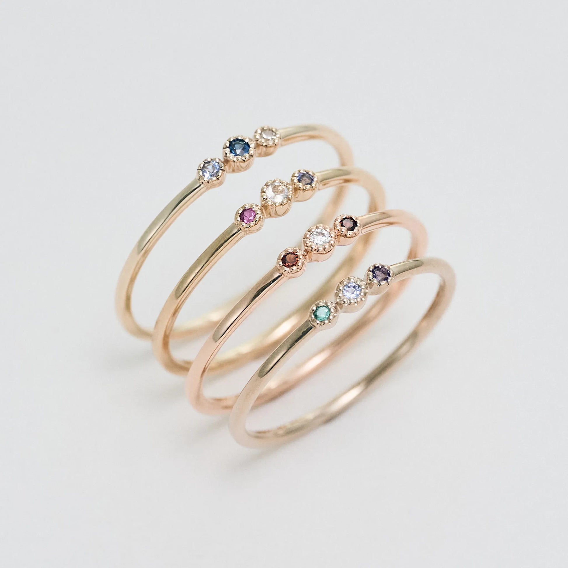 Birthstone Ring_milgrain(4石)|選べる誕生石リング|cobaco Birthstone Ring_milgrain(4石)|選べる誕生石リング|cobaco