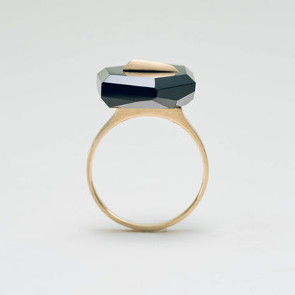 Random Faceted Stone Ring_staple(ブラックオニキス)