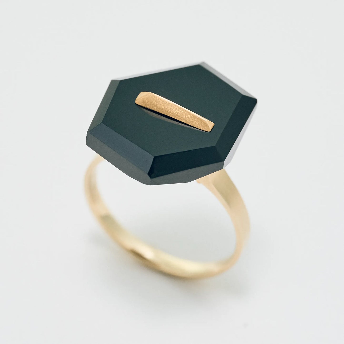 Random Faceted Stone Ring_staple(ブラックオニキス)