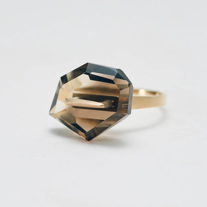 Random Faceted Stone Ring_staple(バイカラースモーキークオーツ)