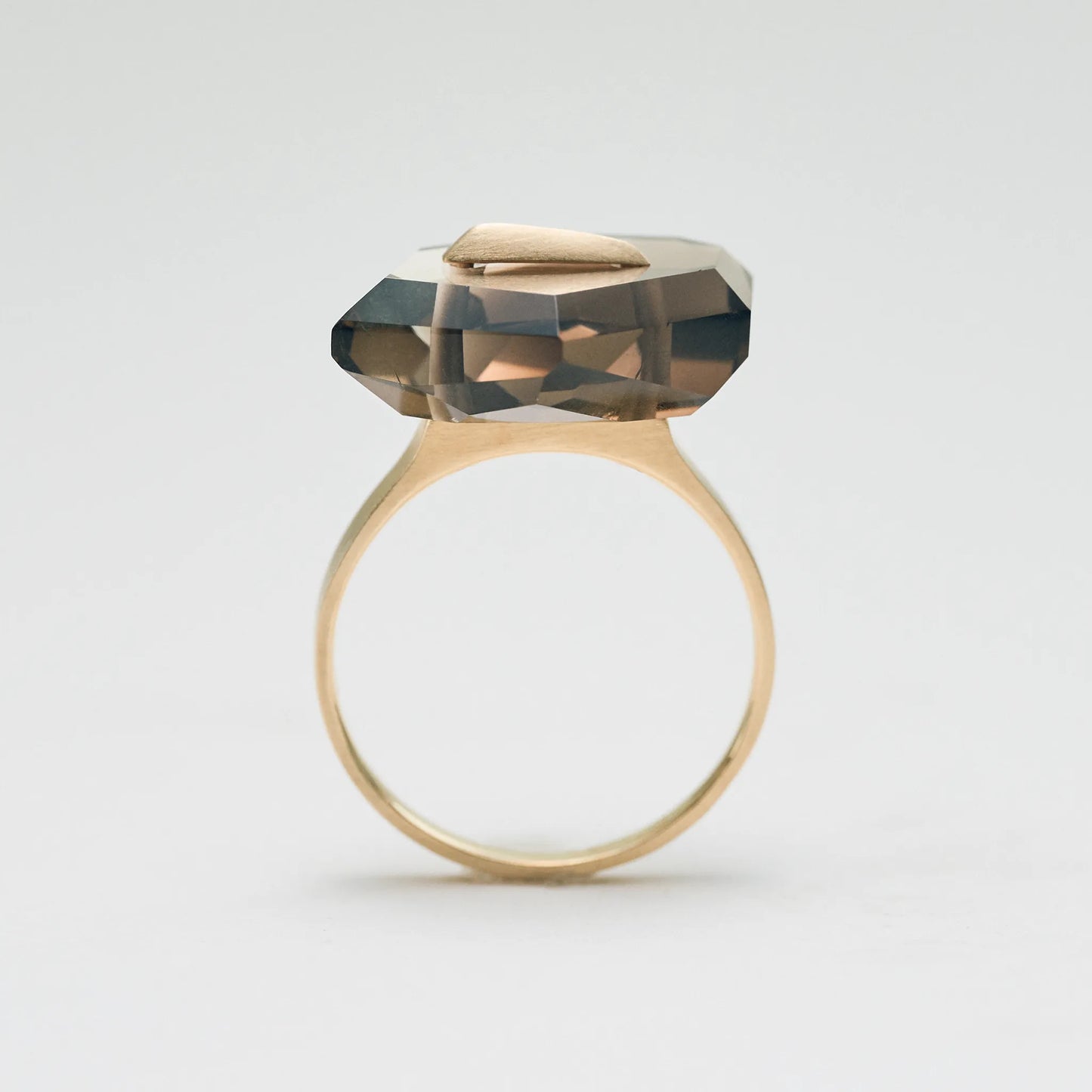 Random Faceted Stone Ring_staple(バイカラースモーキークオーツ)