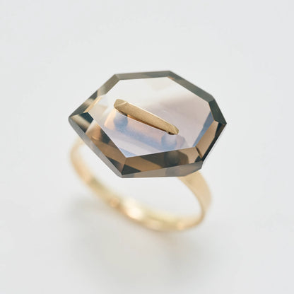 Random Faceted Stone Ring_staple(バイカラースモーキークオーツ)