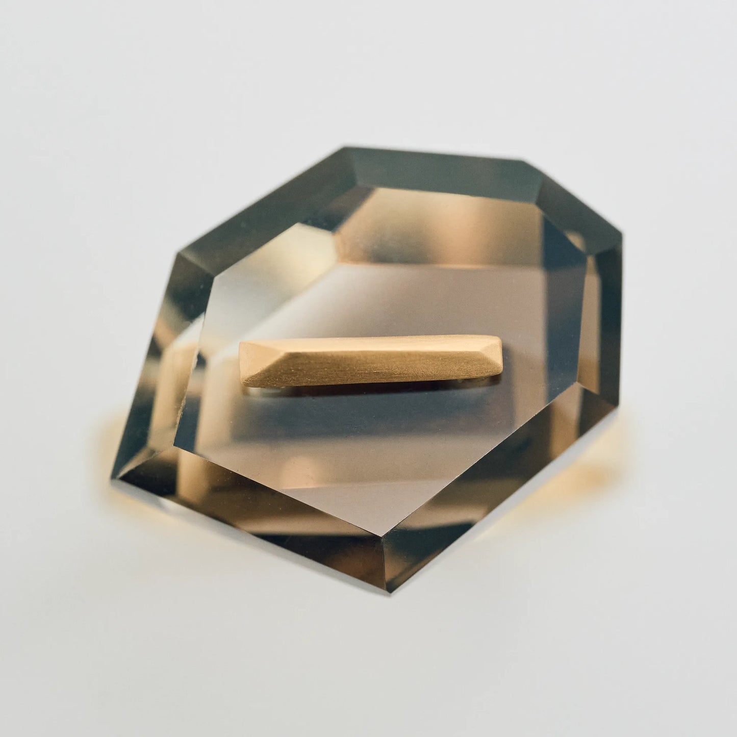 Random Faceted Stone Ring_staple(バイカラースモーキークオーツ)