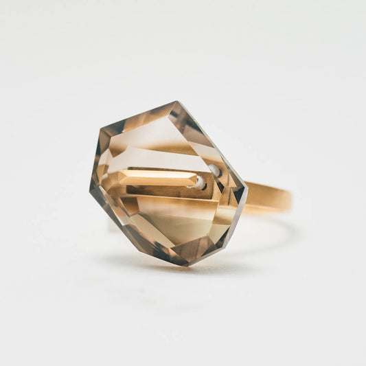 Random Faceted Stone Ring_staple(バイカラースモーキークオーツ)