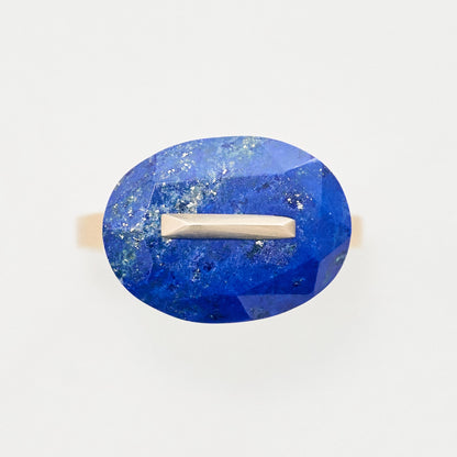 Oval Faceted Gemstone Ring_staple (Bicolor Smoky Quartz)