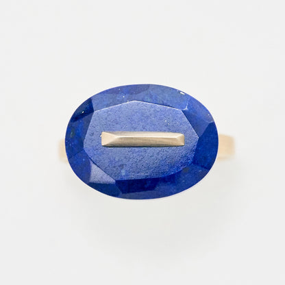 Oval Faceted Gemstone Ring_staple(ラピスラズリ)