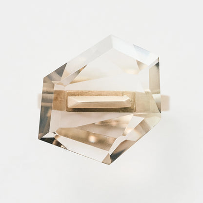 Random Faceted Gemstone Ring_staple(バイカラースモーキークオーツ)