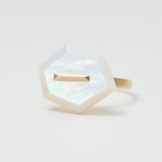 Random Faceted Gemstone Ring_staple(マザーオブパール)