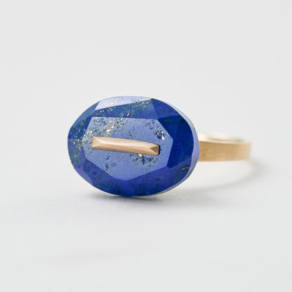 Oval Faceted Gemstone Ring_staple (Bicolor Smoky Quartz)