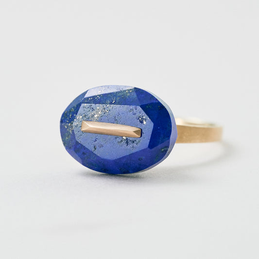 Oval Faceted Gemstone Ring_staple (Bicolor Smoky Quartz)