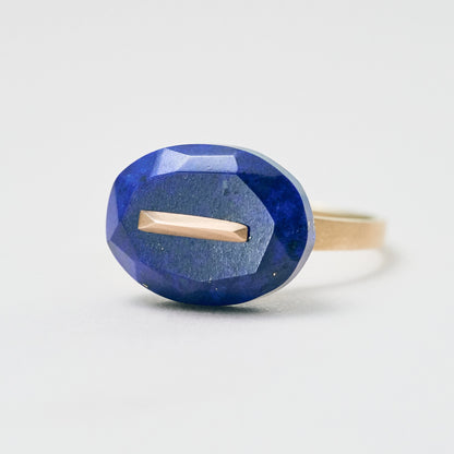 Oval Faceted Gemstone Ring_staple(ラピスラズリ)