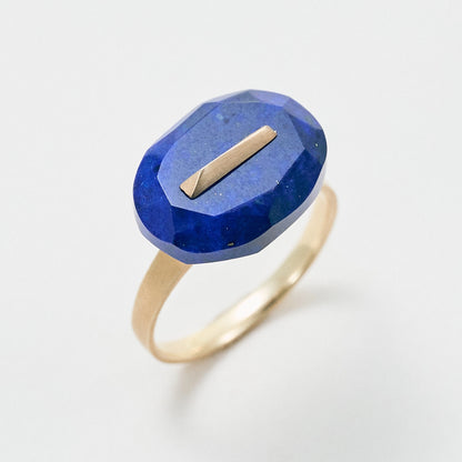 Oval Faceted Gemstone Ring_staple(ラピスラズリ)