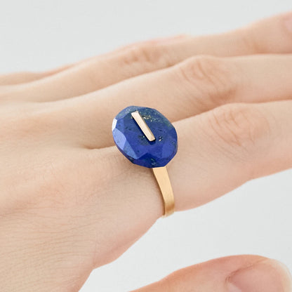 Oval Faceted Gemstone Ring_staple (Bicolor Smoky Quartz)