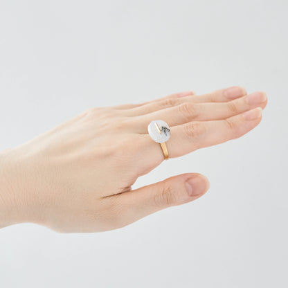 Oval Faceted Gemstone Ring_staple (Dendritic Agate)