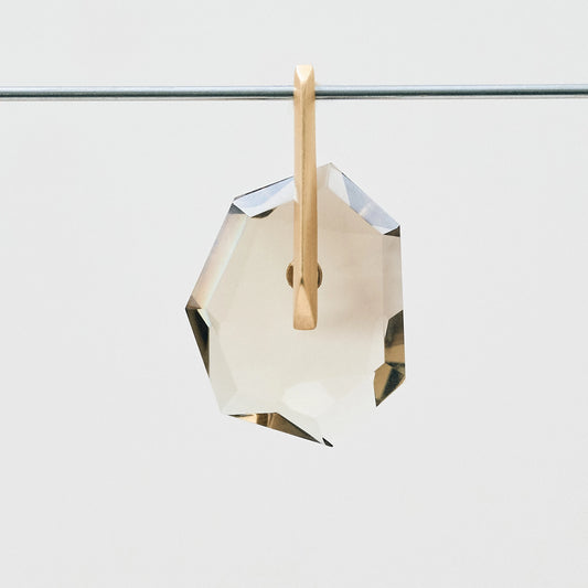 Random Faceted Gemstone Pierce_staple/short(バイカラースモーキークオーツ)