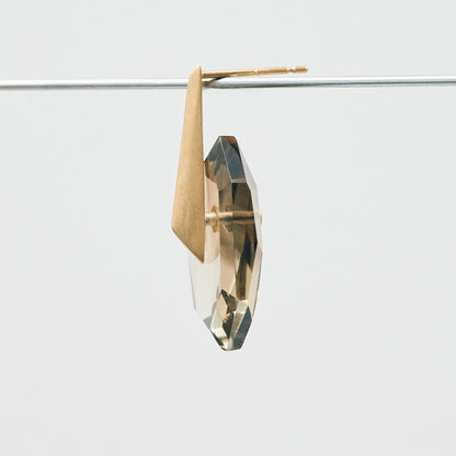 Random Faceted Gemstone Pierce_staple/short(バイカラースモーキークオーツ)