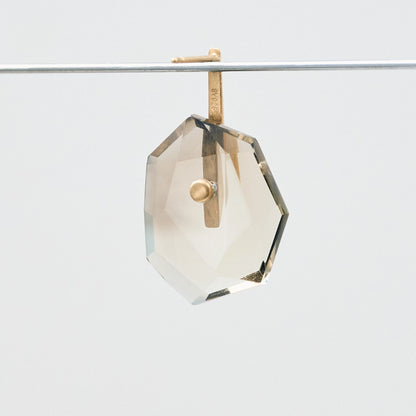 Random Faceted Gemstone Pierce_staple/short(バイカラースモーキークオーツ)