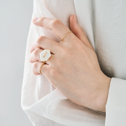 Random Faceted Gemstone Ring_staple(マザーオブパール)