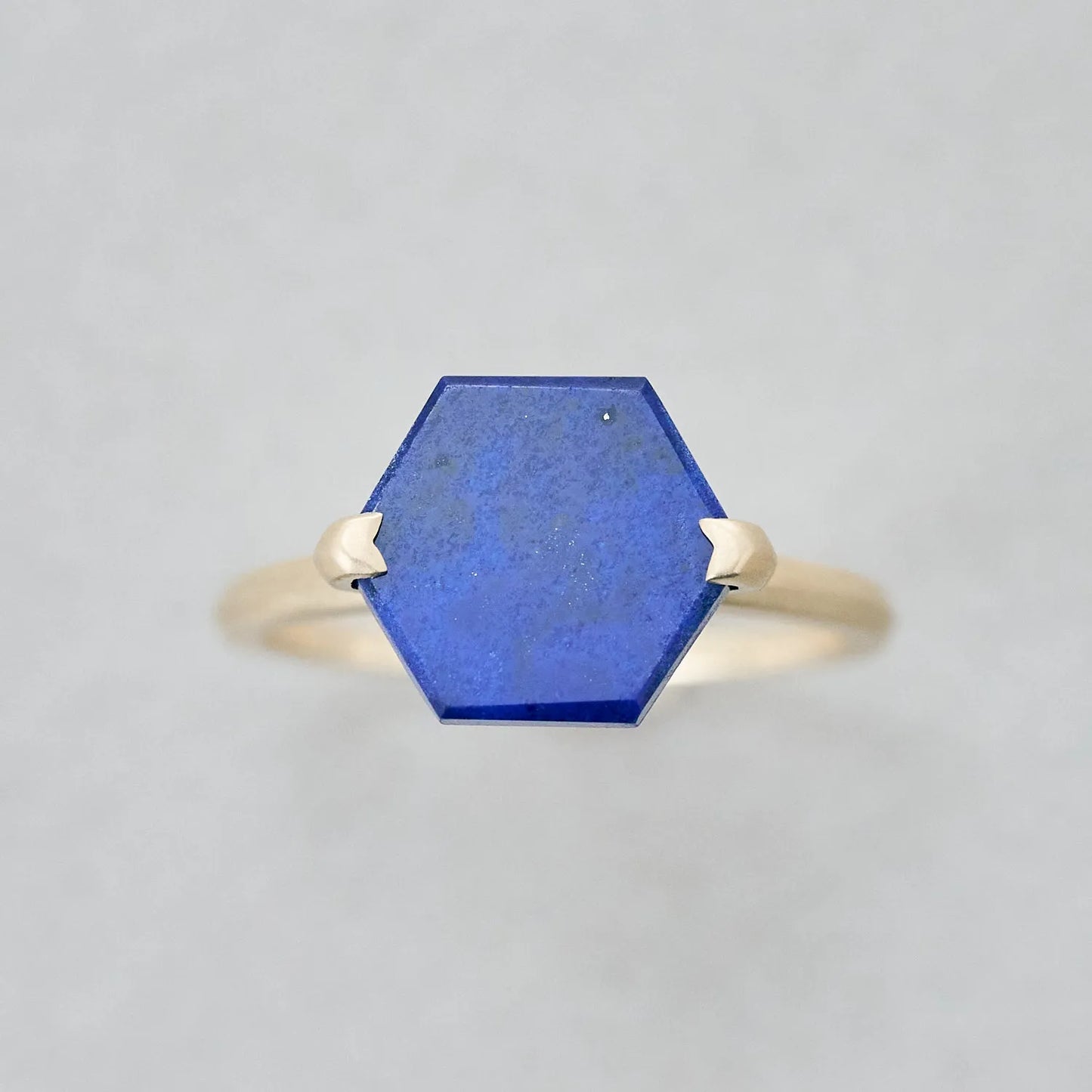 Hexagon Gemstone Ring_node(Lapis Lazuli)
