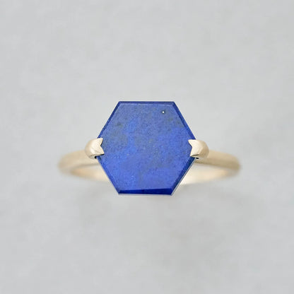 Hexagon Gemstone Ring_node(Lapis Lazuli)
