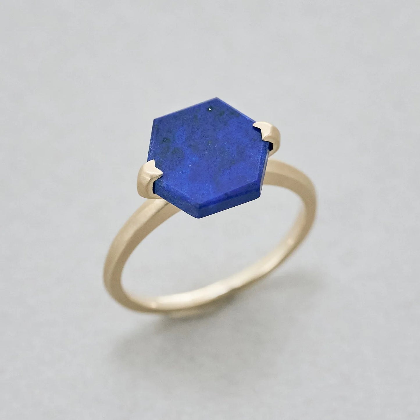 Hexagon Gemstone Ring_node(Lapis Lazuli)