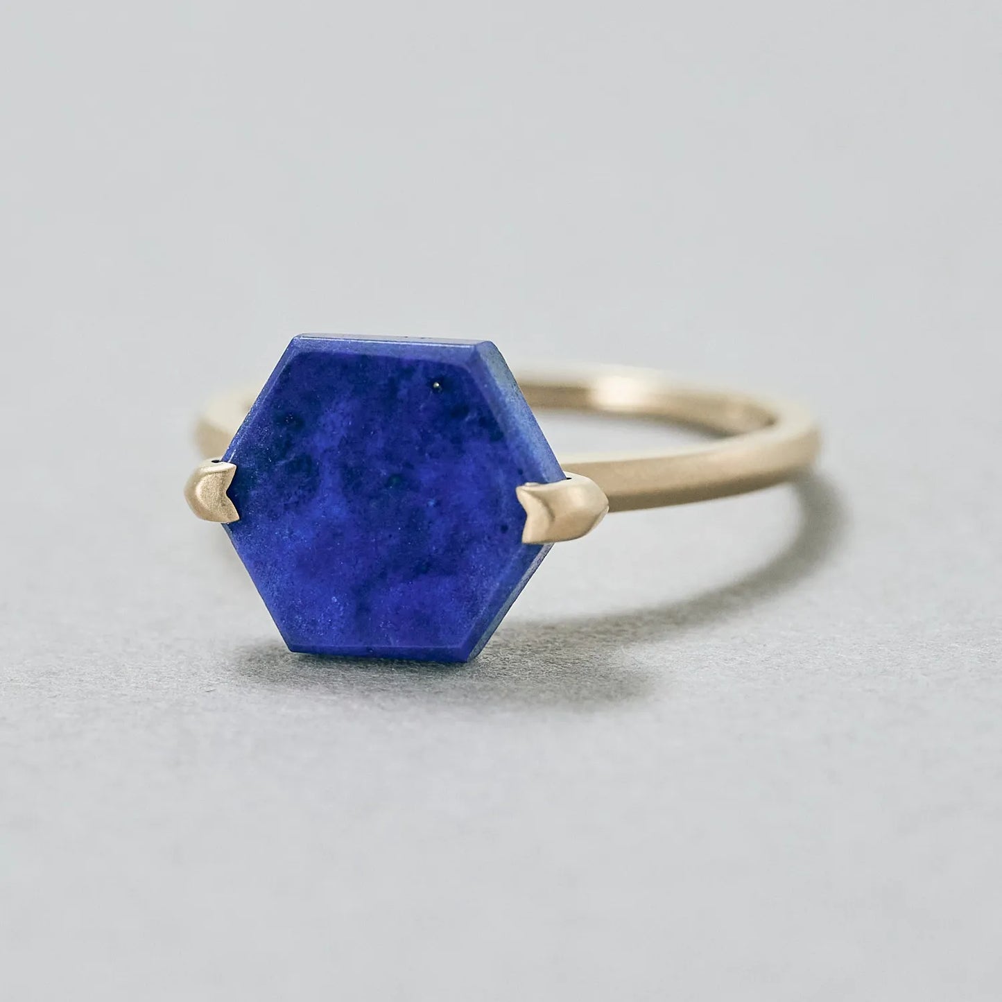 Hexagon Gemstone Ring_node(Lapis Lazuli)