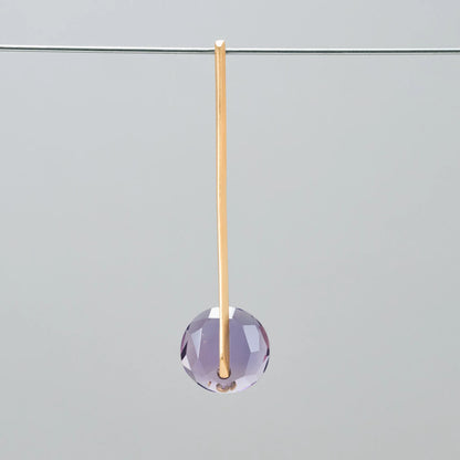 Round Faceted Gemstone Piercing Stud/Long (Amethyst)