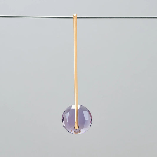 Round Faceted Gemstone Pierce_staple/long(アメシスト)