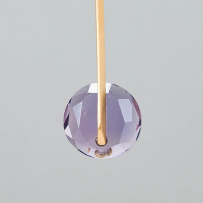 Round Faceted Gemstone Piercing Stud/Long (Amethyst)