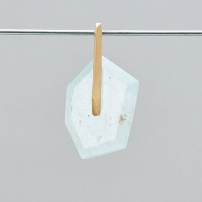 Random Faceted Gemstone Pierce_staple/short (Bicolor Smoky Quartz)