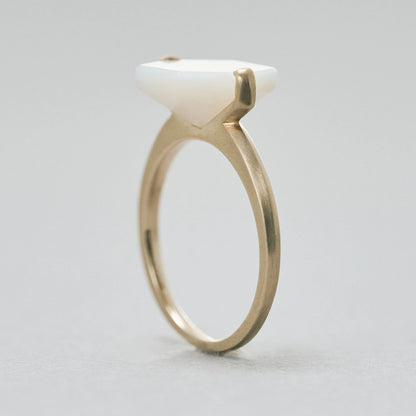 Hexagon Gemstone Ring_node (Mother of Pearl)