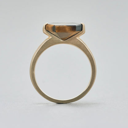 Hexagon Gemstone Ring_node(Tiger's Eye)