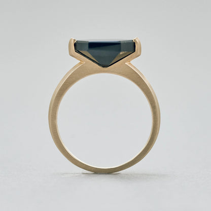 Hexagon Gemstone Ring_node(Hawk's Eye)