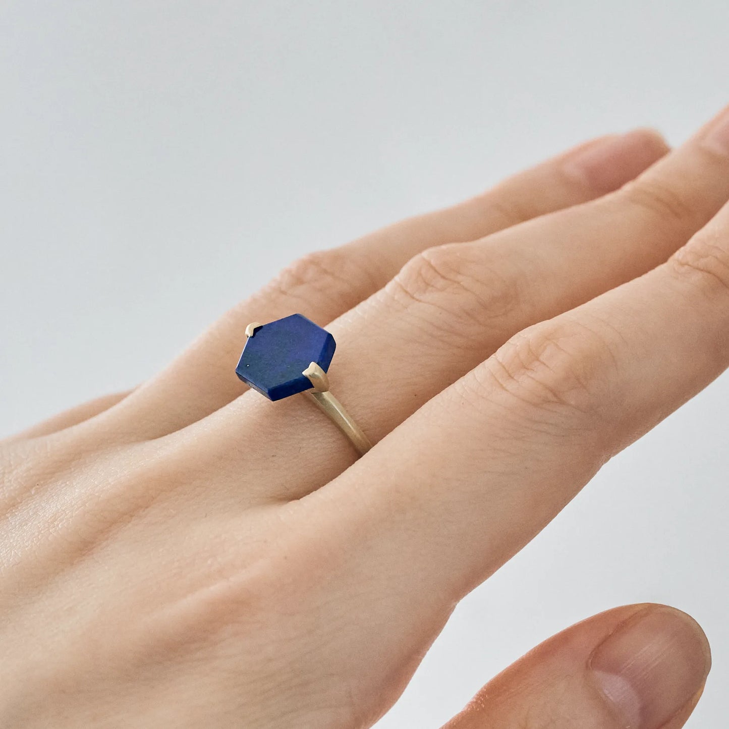 Hexagon Gemstone Ring_node(Lapis Lazuli)