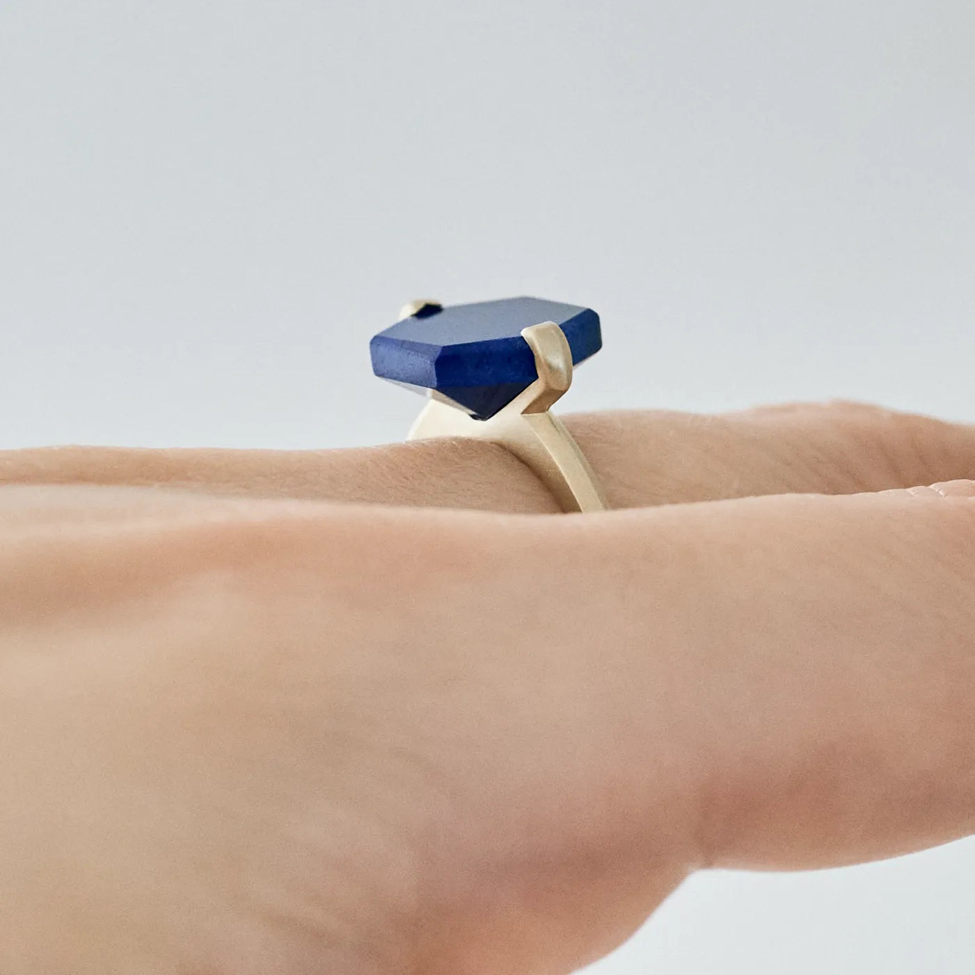 Hexagon Gemstone Ring_node(Lapis Lazuli)