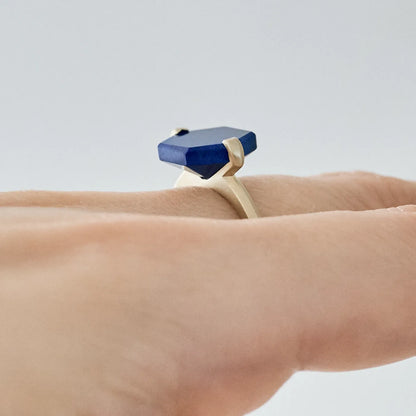 Hexagon Gemstone Ring_node(Lapis Lazuli)