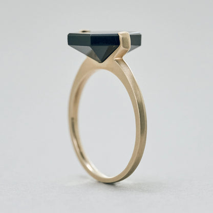 Hexagon Gemstone Ring_node(Black Onyx)