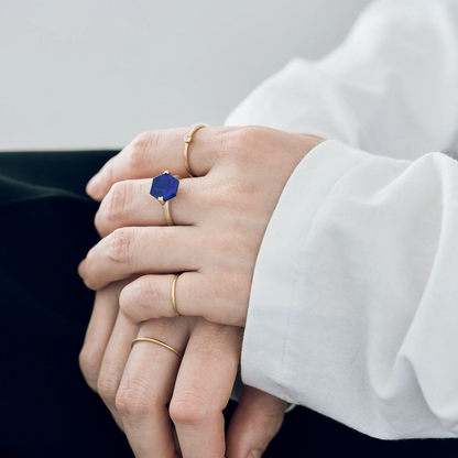 Hexagon Gemstone Ring_node(Lapis Lazuli)