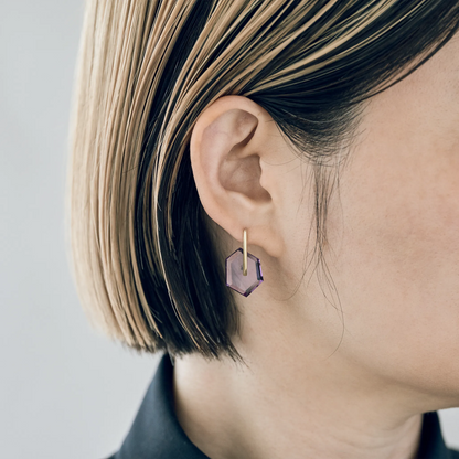 Random Faceted Gemstone Pierce_staple/short (Amethyst)