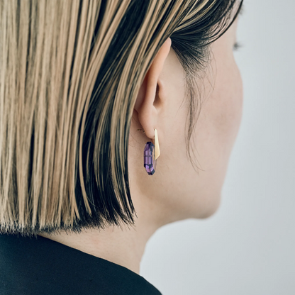 Random Faceted Gemstone Pierce_staple/short (Amethyst)