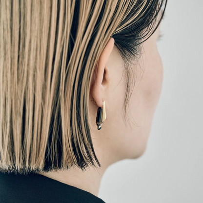 Random Faceted Gemstone Pierce_staple/short(バイカラースモーキークオーツ)