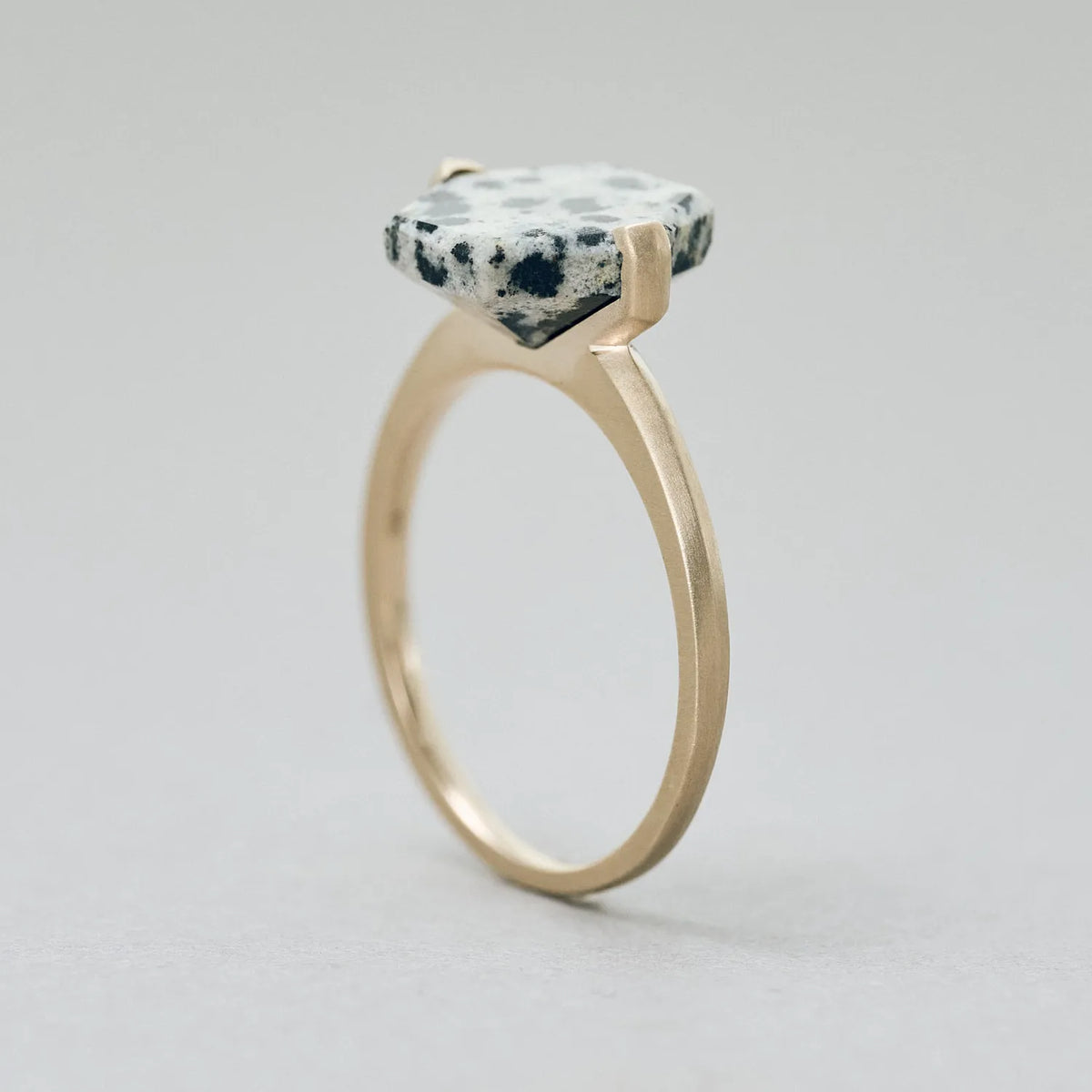 Hexagonal Gemstone Ring_node(Hawk's Eye)