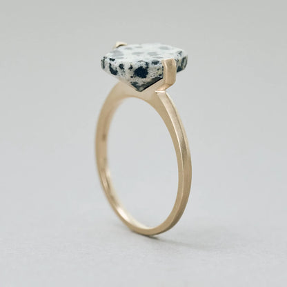 Hexagonal Gemstone Ring_node(Hawk's Eye)