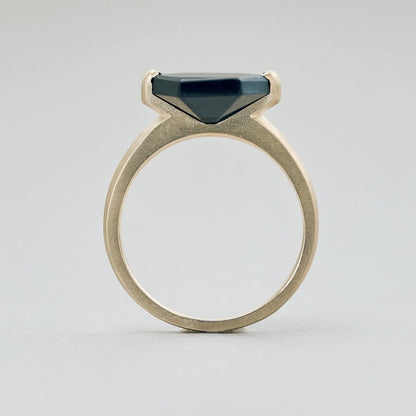 Hexagonal Gemstone Ring_node(Hawk's Eye)